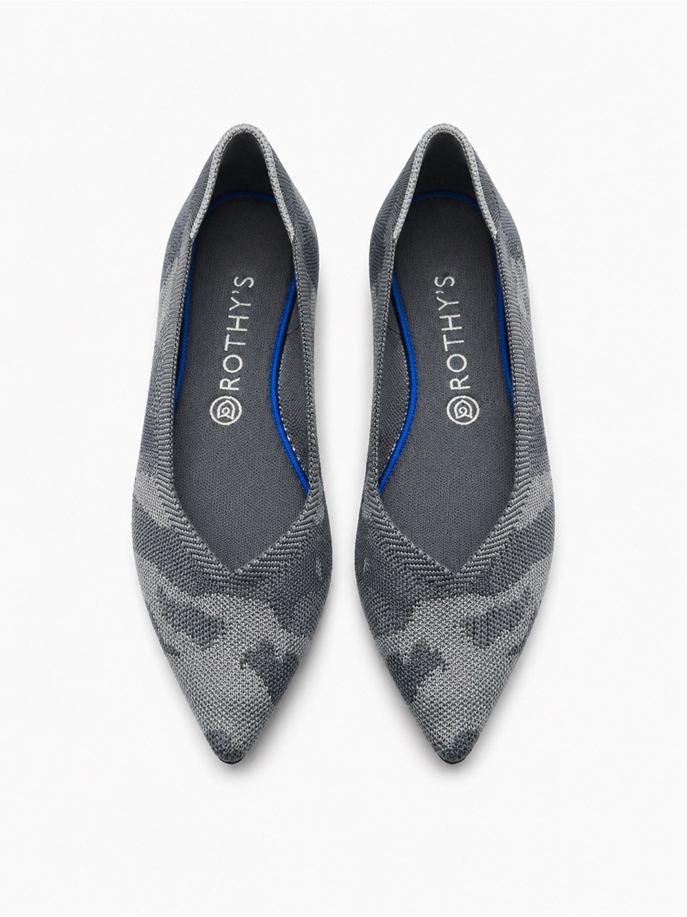 Rothy's Pointed Knit Flats in Charcoal Gray